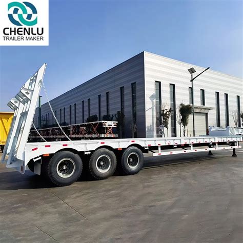 3 Axles Flatbed Container Ships Heavy Duty Flatbed Semi Trailer For