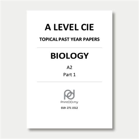 A Levels Cie Topical Past Papers Print On Demand