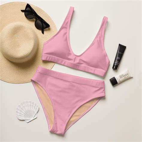 Light Pink High Waisted Bikini Set Etsy