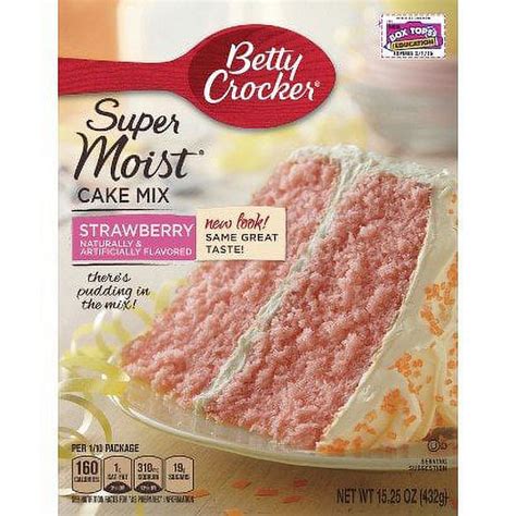 Betty Crocker Super Moist Cake Mix Strawberry 1525 Oz Pack Of 4