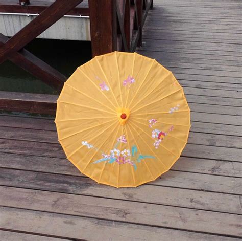 Craft Umbrellas Hand Painted Flowers Wedding Chinese Umbrella Silk