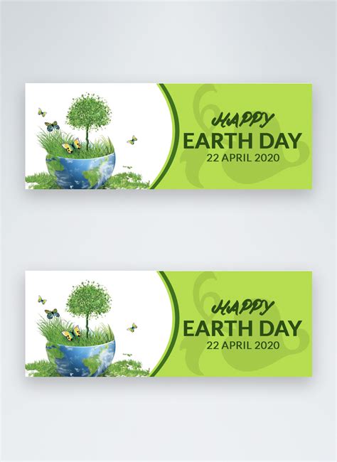 Green Concise Happy Earth Day Facebook Cover Template Imagepicture