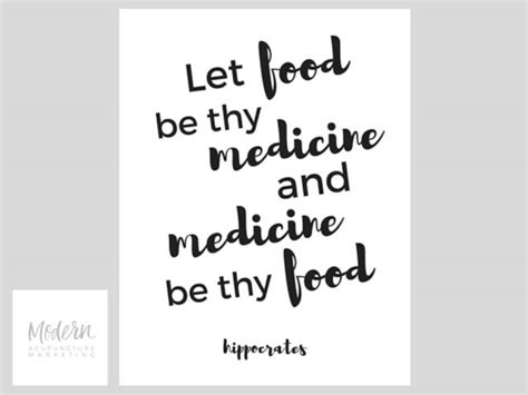 Let Food Be Thy Medicine Hippocrates Quote Printable Wall Art Black And