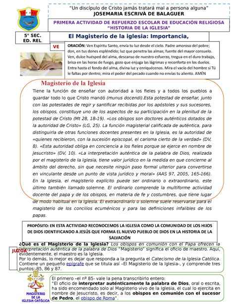 Magisterio De La Iglesia Magisterio De La Iglesia Tiene La Funci N De