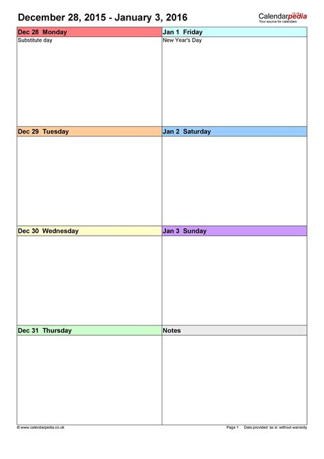 2 Week Calendar Template Word – Printable Blank Calendar Template