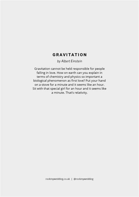 Gravitation By Albert Einstein Wedding Poem - Rock My Wedding