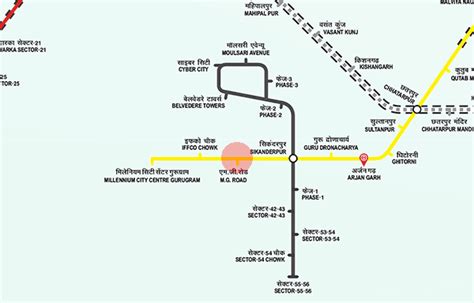 MG Road station map - Delhi Metro