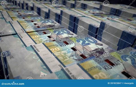 Kuwait Dinar Money Banknotes Pack D Illustration Stock Illustration