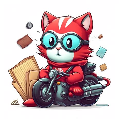 Premium AI Image | Cat courier mascot