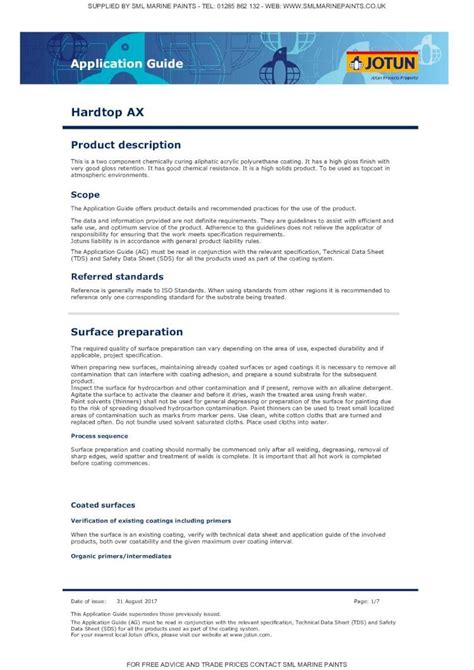 Pdf Technical Data Sheet Application Guide Hardtop Ax Solvents