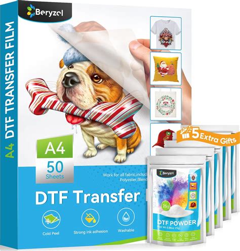 Amazon Beryzol DTF Transfer Film A4 50 Sheets 8 3 X 11 7 DTF