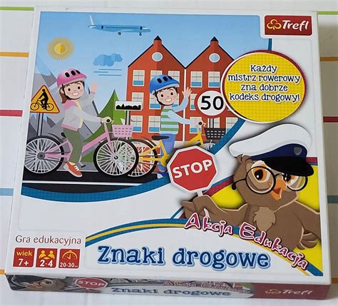 ZNAKI DROGOWE gra edukacyjna na kartę rowerową TREFL Stan nowy 40 zł