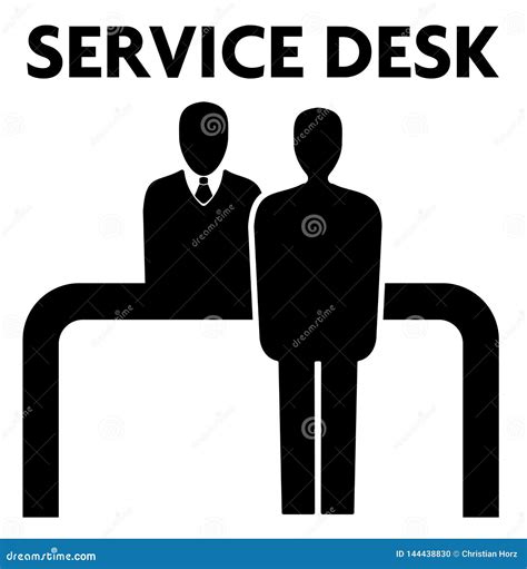 Simple Flat Service Desk Icon Customer and Service Employee Stock ...