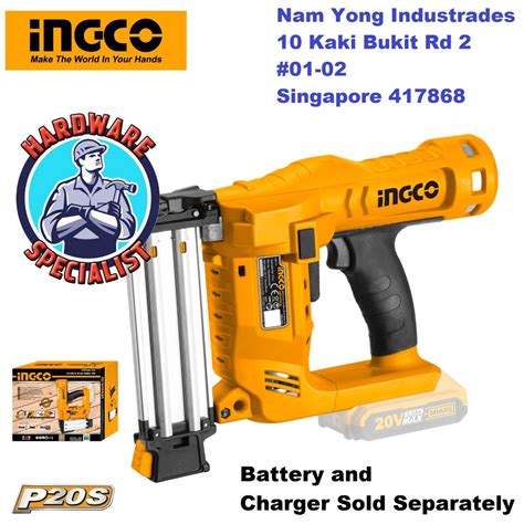 Ingco Cbnli V Li Ion Cordless Brad Nailer Bare Unit Furniture