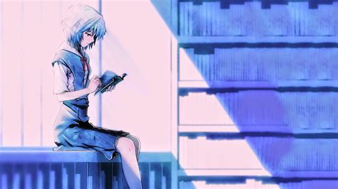 anime, Blue Hair, School Uniform, Ayanami Rei, Neon Genesis Evangelion ...