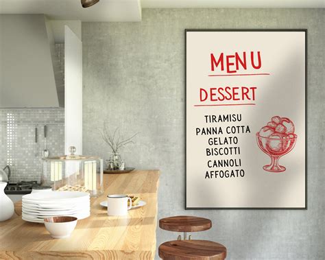 Digital Download, Italian Menu Art Print, Kitchen Wall Art, Kitchen ...