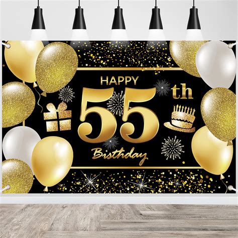 Buy 55th Happy Birthday Banner Imisi Birthday Decorations Birthday Backdrop Decorations For A