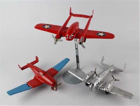 3 Wyandotte Pressed Steel Airplanes