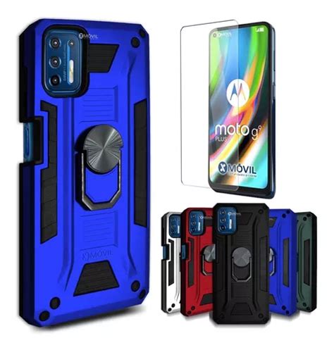 Funda P Moto G9 Plus Uso Rudo Con Anillo Sujetador Mica Envío Gratis