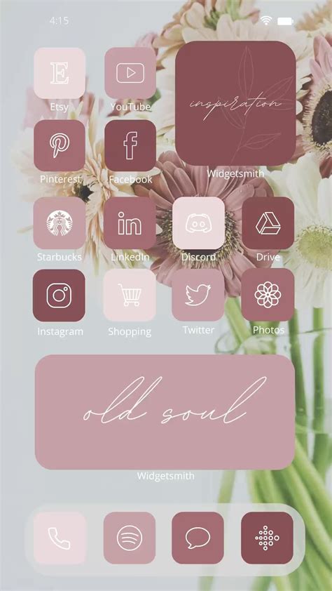 Ipad Ios Old Rose Aesthetic App Icons Pack Etsy Artofit