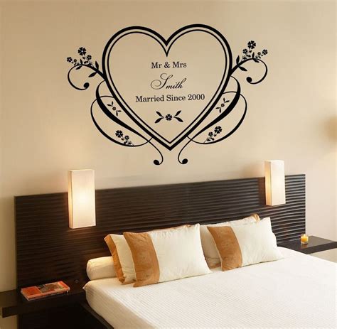 Home Love Heart Wall Sticker Bedroom Romantic Decor Customized Stickers