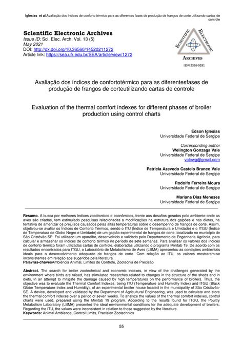 Pdf Avalia O Dos Ndices De Conforto T Rmico Para As Diferentes