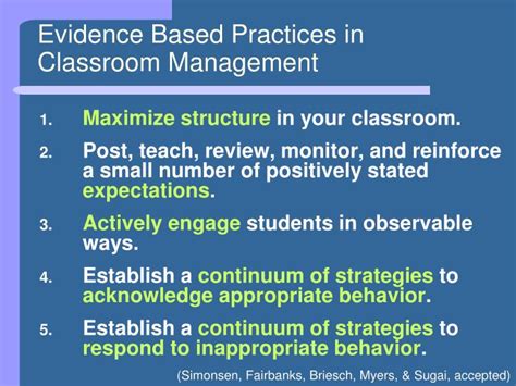 PPT Evidence Based Practices In Classroom Management PowerPoint