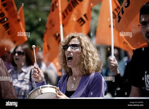 Thessaloniki Greece 1st May 2014 Protesters Shout Slogans During May