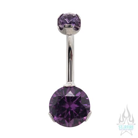 Anatometal Prong Set Brilliant Cut Round Navel Curve Starfire Body