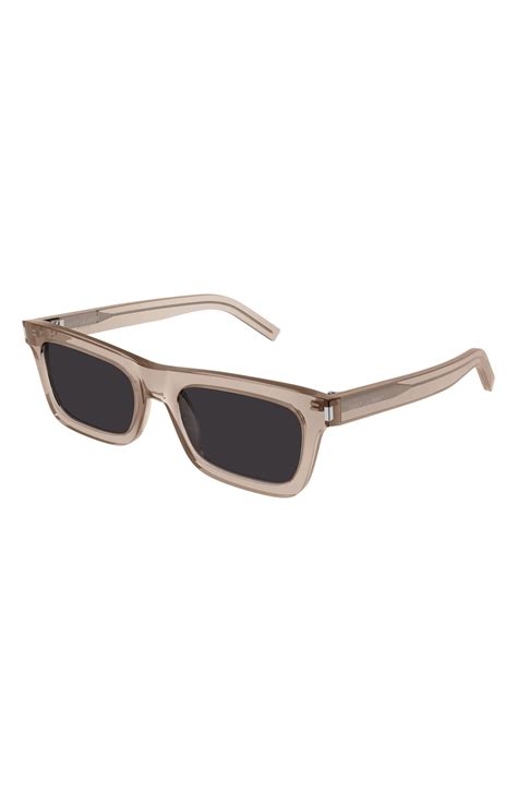 Buy Saint Laurent Bettty 54mm Rectangular Sunglasses Brown At 20 Off