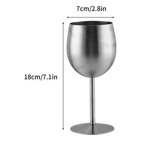 Hhfen 304 Stainless Steel Red Wine Glass Single Layer Goblet Restaurantstainless Steel Wine