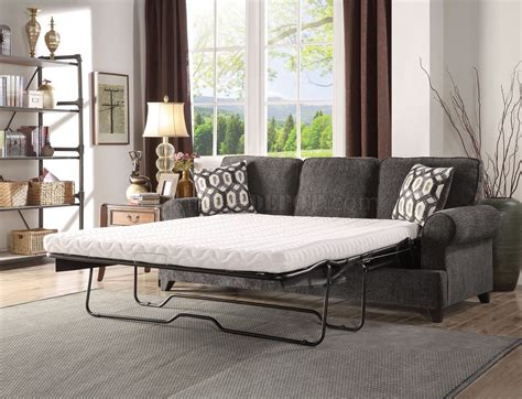 Alessia Sofa Bed 52825 In Dark Grey Chenille By Acme Woptions