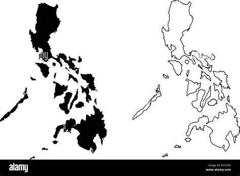 Map Of The Philippines Black And White Stock Photos And Images Alamy