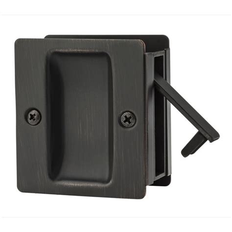 Weiser Square Pocket Door Lock Venetian Bronze 9w10300 008 Rona