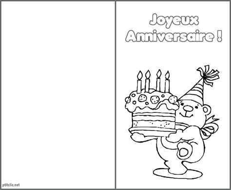 Carte Joyeux Anniversaire à Colorier Gratuite à Imprimer Elevagequalitetouraine