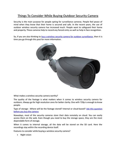 Things To Consider While Buying Outdoor Security Camera By Reolink Issuu