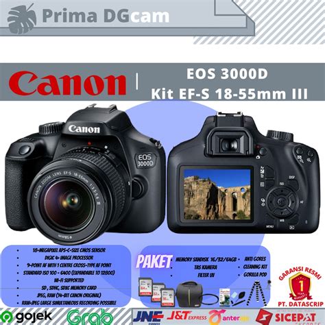 Jual Canon EOS 3000D Kit EF S 18 55mm III Garansi Resmi Shopee Indonesia