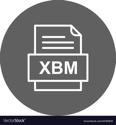 Xbm file document icon Royalty Free Vector Image