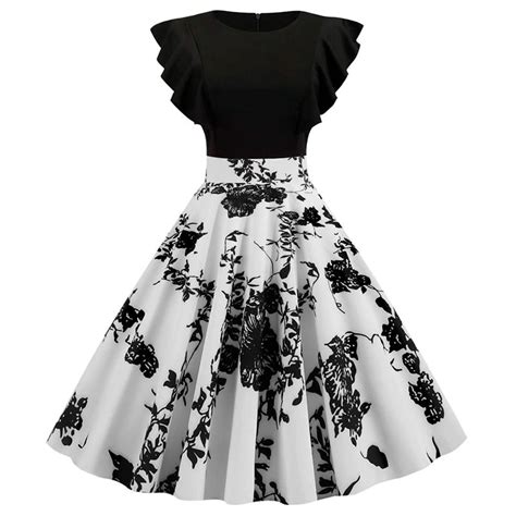 Vestido Vintage Con Estampado De Flores Rockabilly Vestidos Vintage