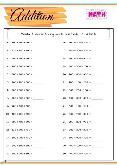 Grade 4 Math Worksheet Addition Tens And Hundreds Part 5 Education Ph