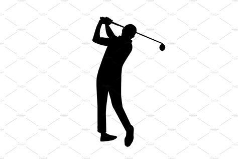 Vector Of Silhouette Golfer People Illustrations Creative Market