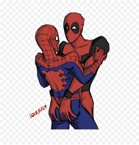 Spiderman Spiderman And Deadpool Kiss Pngtom Holland Png Free