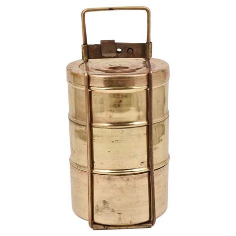 Brass Tiffin Box With Three Compartments