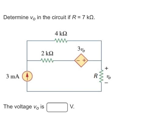 Solved Determine Vo In The Circuit If R 7 K12 4 KΩ 3v 2