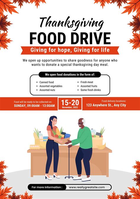 Thanksgiving Food Drive Flyer Templates