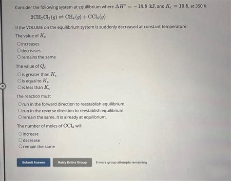 Solved Consider the following system at equilibrium where | Chegg.com 
