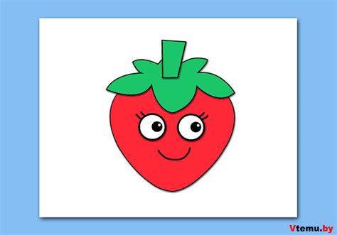 Аппликация Клубника из бумаги для детей (шаблоны)