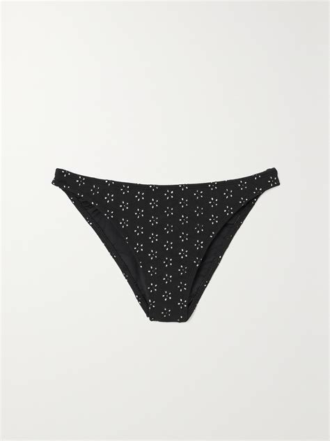 Peony Net Sustain Recycled Broderie Anglaise Bikini Briefs In Black Modesens