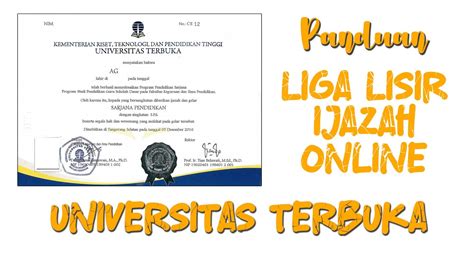 Cara Legalisir Online Ijazah Di Universitas Terbuka Ut Youtube