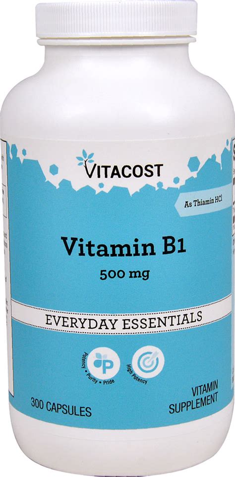 Vitacost Vitamin B 1 500 Mg 300 Capsules Vitacost